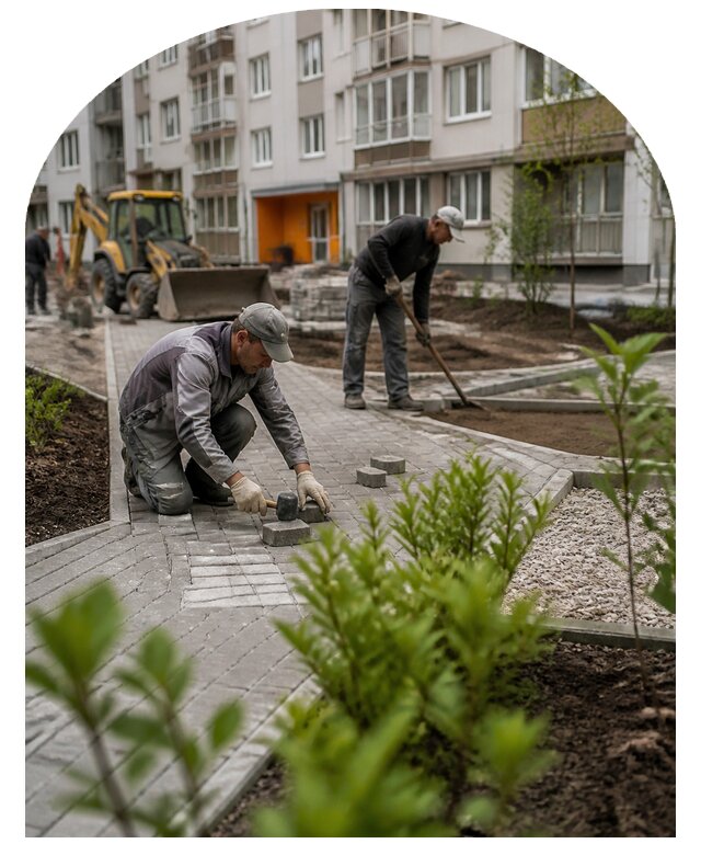 Благоустройство двора многоквартирного дома в Вятских Поляне